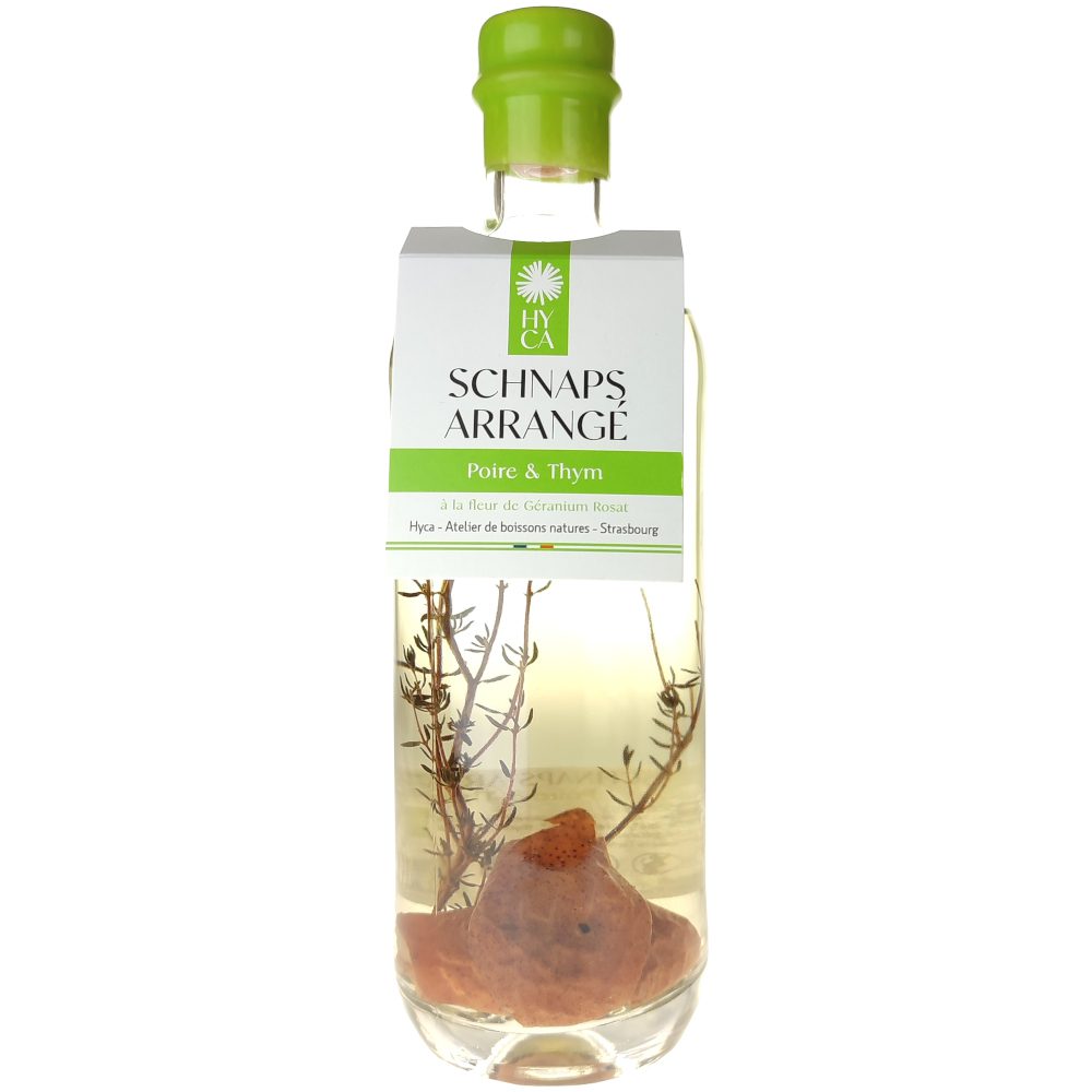 Schnaps arrangé Poire et Thym Hyca